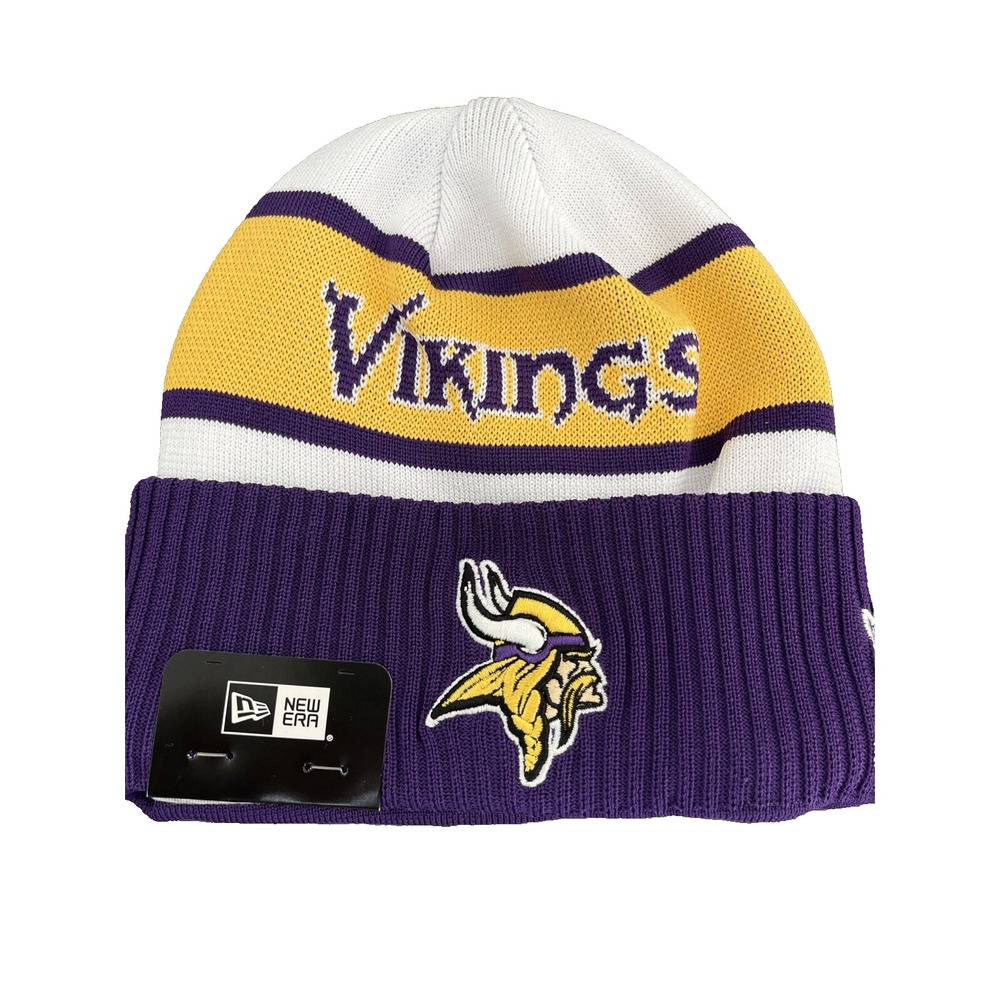 Minnesota Vikings 2023 New Era Sideline‎ White Tech Knit Cuffed Beanie NFL NWT